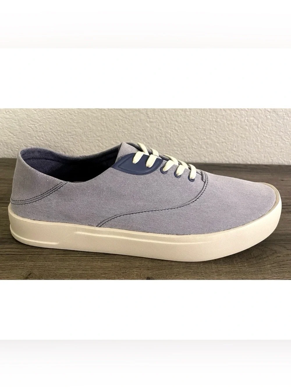 Olukai Tradewind Mens 10 Canvas Navy Denim Sneakers Hawaii Beach Comfort Shoes
